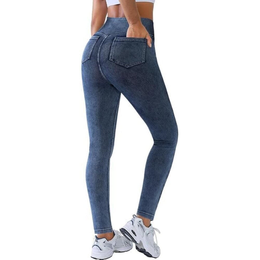 Women Skinny Jeans Cotton Spandex High Waisted Crossover Leggings